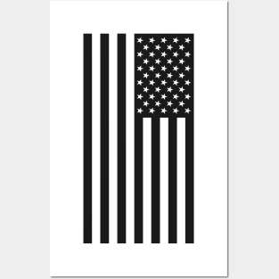 US Flag Down - Black Posters and Art